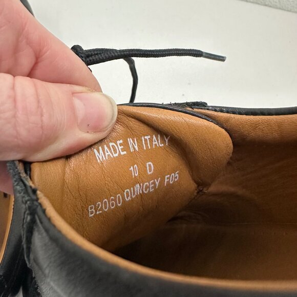 Coach Quincey Black Leather Low Top Lace Dress Sneakers Shoes Mens size 10 D - Picture 6 of 12